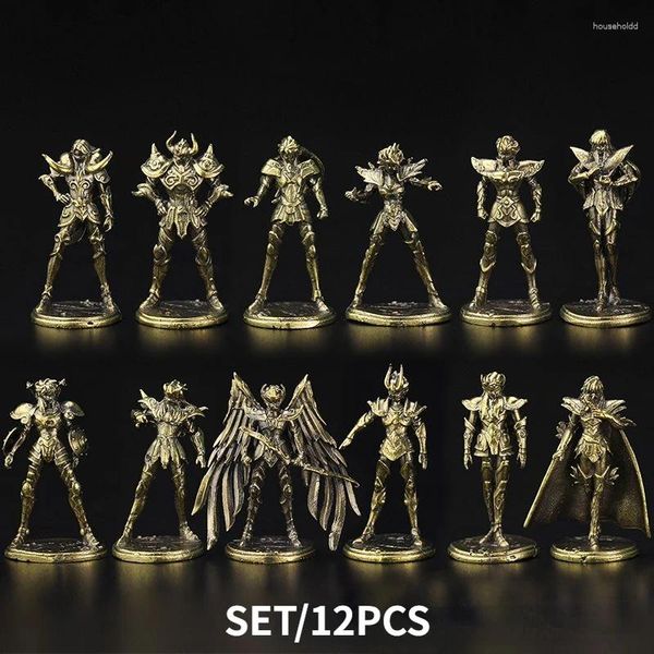 Estatuetas decorativas 12 unidades / conjunto Doze Constelações Modelo Soldado Estátuas Áries Taurus Gêmeos Jogo de Mesa Peças de Xadrez Ornamentos Decoração