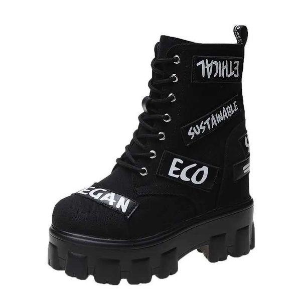 Botas comemore 2023 inverno mulheres couro tornozelo outono plataforma altura boot womens 9cm saltos altos cunha botas altas sapatos mulher sneaker