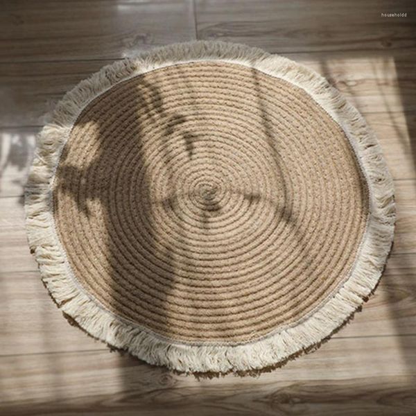 Teppiche Jute BB Fußmatten Home Japanische Studie Minimalistischer Wind Retro Gewebter Couchtisch Matte Wohnzimmer Sofa