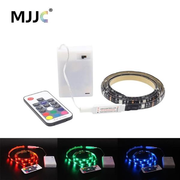 Tira operada por bateria rgb fita smd rf controle remoto à prova dwaterproof água tira tira fita alimentado tiras de luz led310k