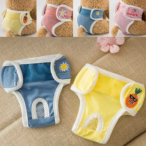 Abbigliamento per cani Mutandine per cani Intimo per cani Avvolgere il pannolino Cani Fascia per la pancia Pantaloni fisici per cani Cuccioli Corti Riutilizzabili Sicurezza Pannolini per cani in cotone adorabili