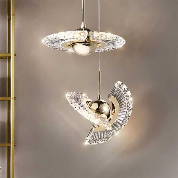 Lampade a sospensione Illuminazione nordica Lampadario a soffitto multi-stile girevole Luci Lampada decorativa a LED rotonda artistica Soggiorno per interni R203O