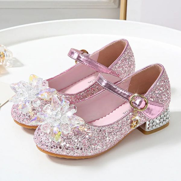 Blume Kinder Schuhe Strand Prinzessin Mädchen Schuhe Für Kinder Glitter Hochzeit Party Schuhe Infantil Chaussure Enfant 240131