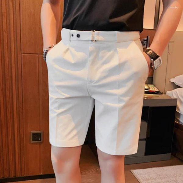 Pantaloncini da uomo Pantaloni da ufficio in twill casual da lavoro estivi di alta qualità, freschi e traspiranti, semplici da indossare
