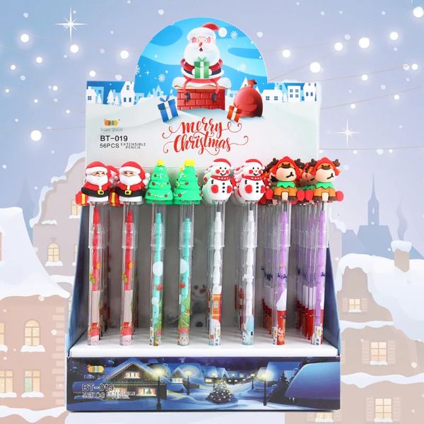30 шт./лот Kawaii Рождественский карандаш-ручка для школьников, строительный блок, карандаш, съемный, многофункциональный, бесплатная заточка, милый карандаш 240122