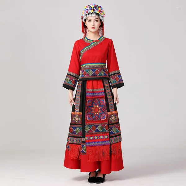 Abbigliamento etnico Yao Costume Danza Guangxi Yunnan Guizhou Miao e Dong Uomo Donna Abito da minoranza