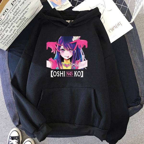 Hoodies femininos kawaii oshi no ko ai hoshino feminino estético engraçado gráfico hoodie unisex anime manga manga longa pullovers moletom