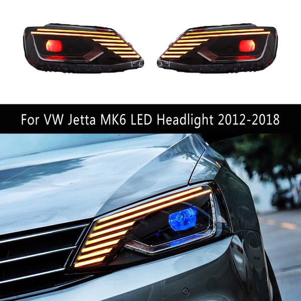 Front Lampe Dynamische Streamer Blinker Für VW Jetta MK6 LED Scheinwerfer Montage 12-18 Tagfahrlicht Licht auto Zubehör