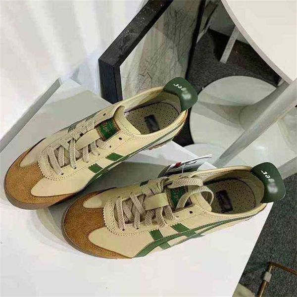 Chique fantasma túmulo sapatos casuais tigre treinamento méxico 66 vestido sapatos marrom amarelo pickle verde tênis feminino tênis de corrida