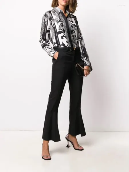 Женские брюки 2024, женские брюки, атласные узкие брюки с высокой талией, женская расклешенная одежда Y2k, модная качественная универсальная одежда
