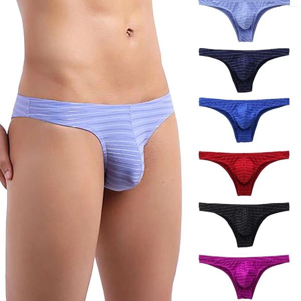 Mutande a righe da uomo colore mezza vita bikini slip fianchi mutandine biancheria intima bassa sospensorio giapponese sexi