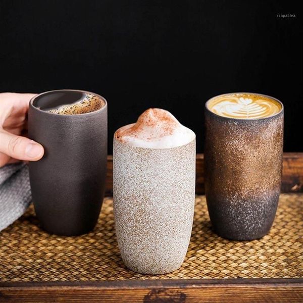 Kupalar 230ml Japon Retro Çay Bardakları Vintage Porselen Su Kupası Ev Espresso Kahve Kupa Seramik Latte Çay Fincanı Stoare204s
