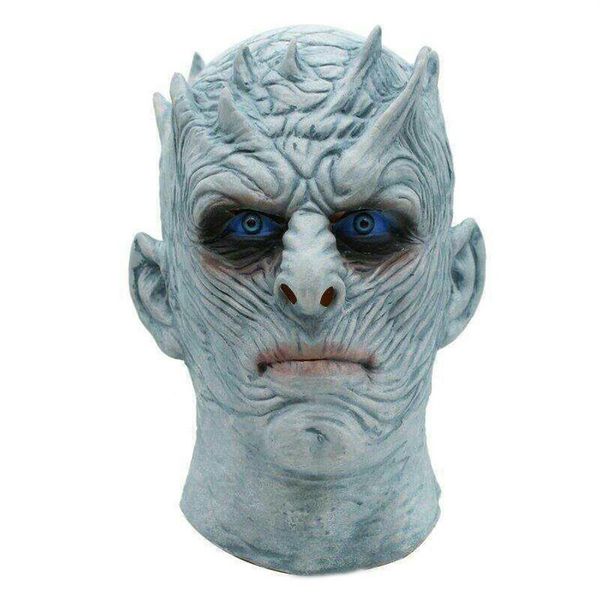Movie Game Thrones Night King Mask Halloween Realistico Spaventoso Costume Cosplay Latex Party Mask Adulto Zombie Puntelli T200116250W