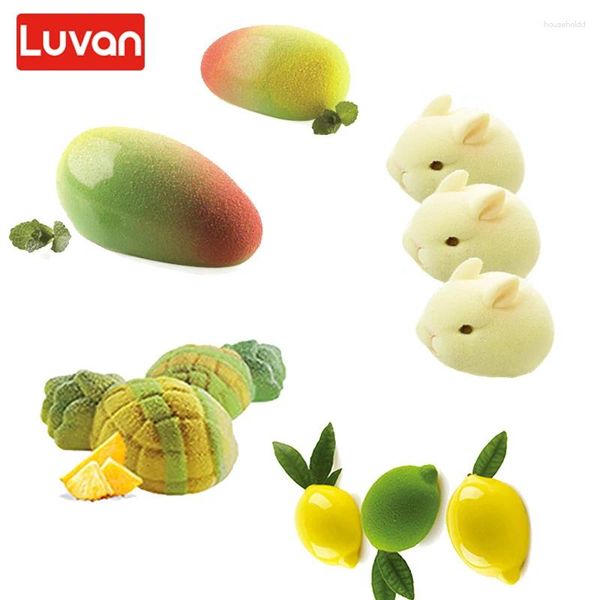 Pişirme Kalıpları Meyve Silikon Kalıp Hamur Tatlıları Mango Köpek Limon Kek Kalıpları 3D Tavşan Yapışmaz Form Mutfak Bakeware Aracı