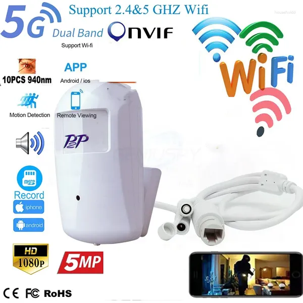 2.4g 5g wifi áudio sem fio 940nm invisível pir 1080p 5mp câmera ip visão noturna hd mini interior ir segurança cctv camhi