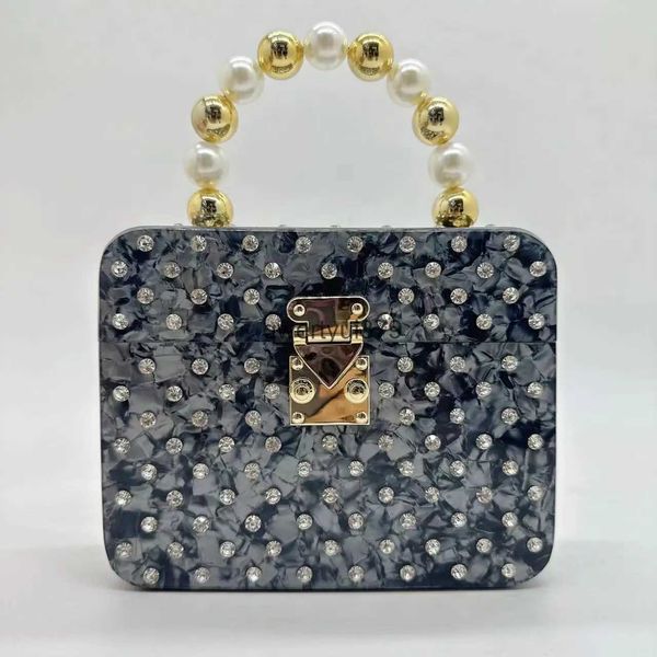 Totes acrílico strass noite pérola clu festa saco para mulheres designer de luxo andbag bolsa 2023 novo em fasion cains crossbodyh24131