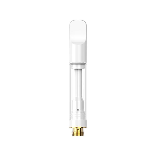 Cartucho de vaporizador de vidro com núcleo cerâmico zircônico completo descartável 1ML Atomizador vazio com prensa na ponta