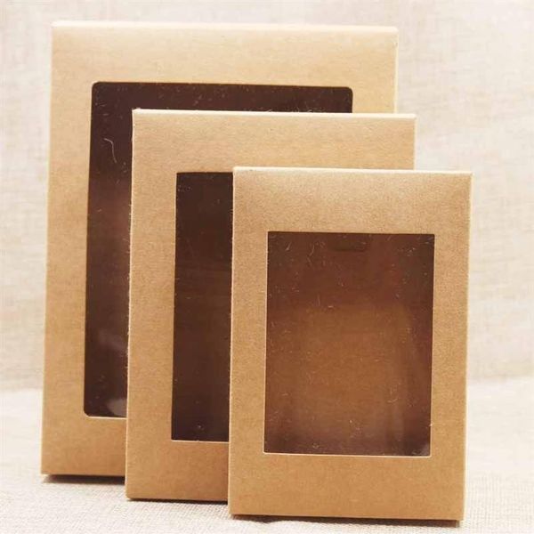 20 шт., бумажная коробка «сделай сам» с окном, белая, черная, подарочная коробка из крафт-бумаги, упаковка для торта на свадьбу, домашняя вечеринка, упаковка для маффинов2572