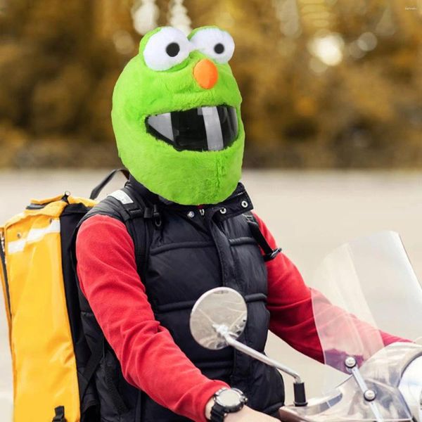 Caschi da moto Copricasco verde carino per uomini e donne integrali in peluche protettivo per il giorno di San Patrizio