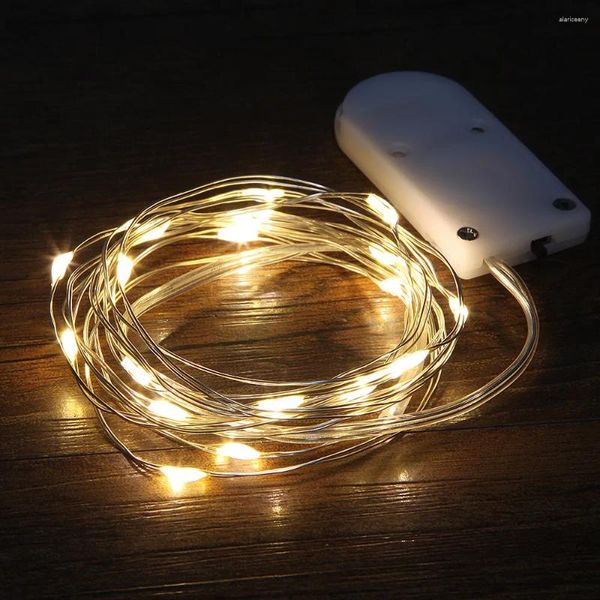 Lichterketten, Weihnachtsbeleuchtung, 2 m, 20 LEDs, wasserdicht, Kupfer, Mini-Fee-Lichterkette, warmweiß, Dekoration, Lampe, Zuhause, Hochzeit, CR2032-Batterie