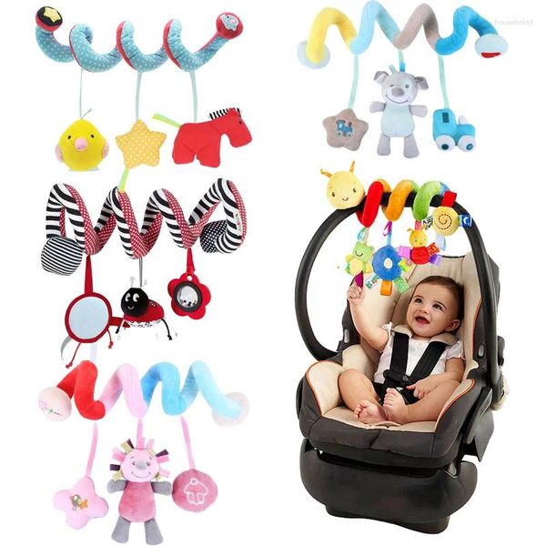 Bebek arabası parçaları yumuşak bebek beşik yatak oyuncak spiral bebek için borns araba koltuğu eğitim çıngırakları havlu bebe oyuncakları 0-12 ay