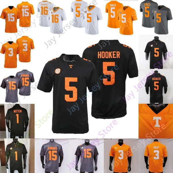 Maglia da calcio Tennessee Volunteers NCAA College Peyton Manning Hendon Hooker Jimmy Holiday Jalin Hyatt Aaron Beasley Burrell Charles Wr 95