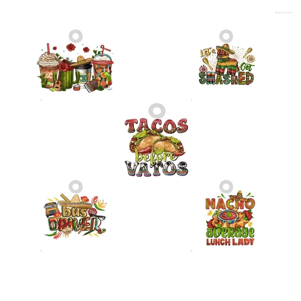 Encantos 10 PCS México Tacos Acrílico Epóxi Nacho Carnaval Mexicano Celebrar Charme Pingente Para Brinco Colar Jóias Fazer