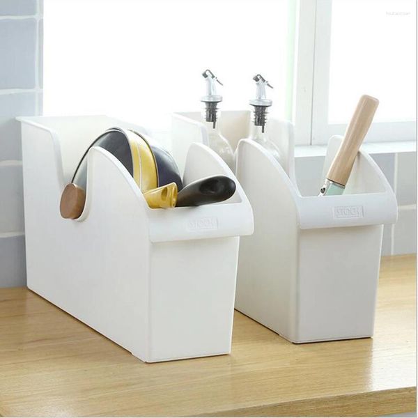 Organizzatore di cestini per armadietto in plastica per cucina - Per bagno, camera da letto, ufficio 45,7 cm x 14,5 cm 24,2 cm