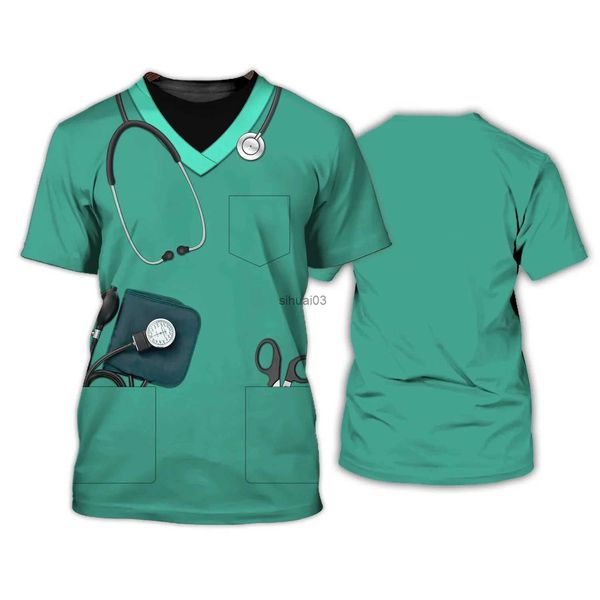 Homens camisetas Verão Mens e Mulheres 3D Ferramenta Médica Impresso T-shirt Estilo Casual Pescoço Redondo Secagem Rápida Mangas Curtas Fibra de Poliéster.