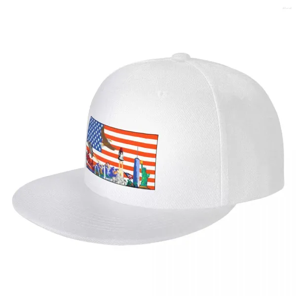 Bola Caps AmericanFlag R / Place 2024 Rendição Artística Merch Hip Hop Hat Beach Bag Homens Inverno Mulheres