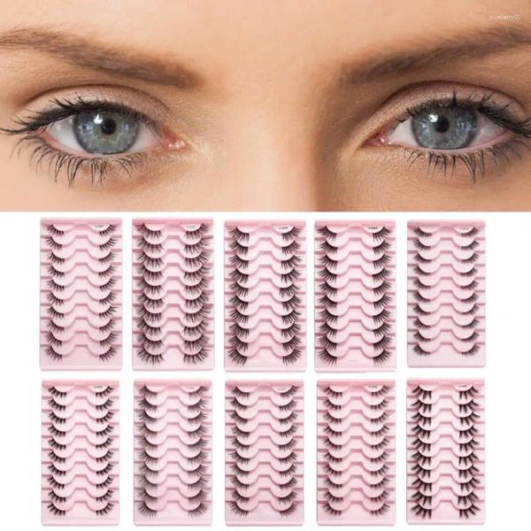 Falsche Wimpern, 10 Paar, modisch, 3D-Effekt, Wimpernpflanzung, nicht reizend, Kunstfaser-Haar-Make-up