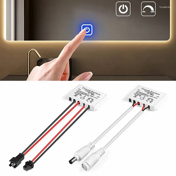 Controle de casa inteligente 12V 5A Espelho de banheiro LED Dimmer Switch Capacitivo CCT Sensor de toque ajustável para decoração de luz de fundo