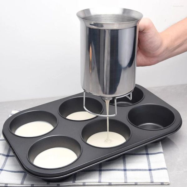 Utensili da forno Utensile da cucina Torta in acciaio inossidabile Cupcake Dispenser per pasta Imbuto a pistone con imbuti di supporto Pastella