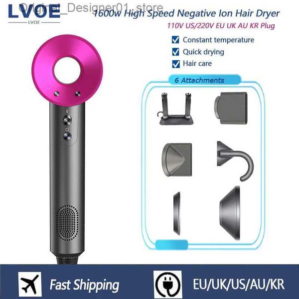 Asciugacapelli Asciugacapelli ad alta velocità Professinal Senza foglie Ioni negativi Cura dei capelli Constant Flyaway 5 allegati Constant Anion Electric Hair Q240131