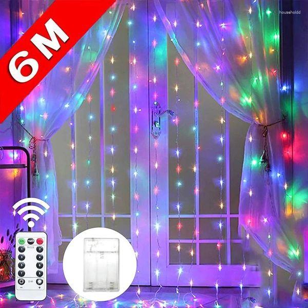 Saiten 6M Weihnachtsdekoration Fernbedienung Urlaub Hochzeit Märchen Blumenring Licht Schlafzimmer Vorhang Batteriekasten String