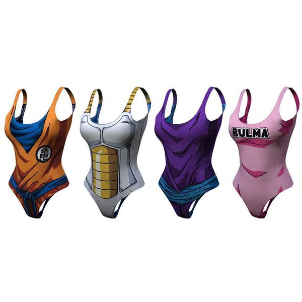 Costumi da bagno da donna 3D anime Goku stampato costumi da bagno da donna sexy pezzo unico costumi da bagno a vita alta piscina abiti da spiaggia J240131