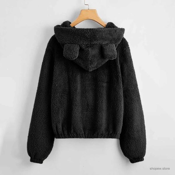 Felpe con cappuccio da uomo Felpe con cappuccio soffici Felpa con cappuccio da donna Felpa con orso carino Berretto per orecchie Autunno Inverno Caldo Pullover Manica lunga Capispalla Cappotto in pile Moletom Nuovo