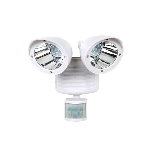 Lâmpadas de parede ao ar livre 22 LED Detector de segurança dupla Solar Spot Light Motion Sensor Floodlight White220z