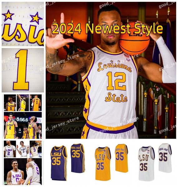 Maglia da basket LSU Hunter Dean Carlos Stewart Mike Williams III Trace Young Daimion Collins Will Baker Corey Chest Jalen Cook Jordon Wright Maglie personalizzate da uomo LSU