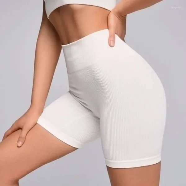 Shorts femininos sólidos sem costura com nervuras yoga para mulheres cintura alta biker collants elástico treino magro bulift esportes leggings roupas esportivas