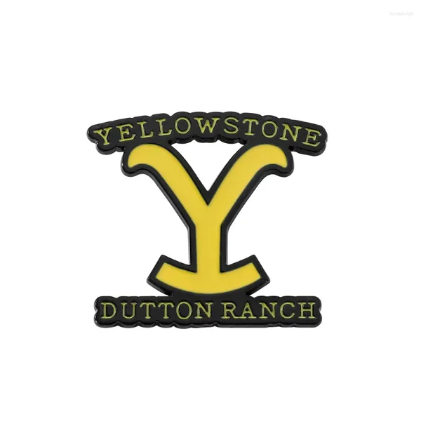 Broches da série de TV americana Yellowstone Dutton Ranch esmalte lapela alfinete letra Y emblemas de metal mochila