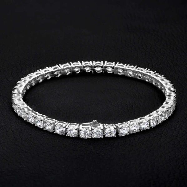 2024 Großhandel Tenniskettenarmband 925 Silber Diamant Moissanit Tennisarmband