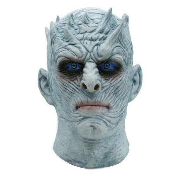 Movie Game Thrones Night King Mask Halloween Realistico Spaventoso Costume Cosplay Latex Party Mask Adulto Zombie Puntelli T200116211i