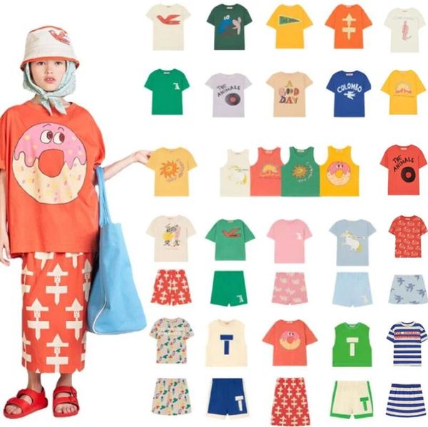 Set di abbigliamento Vestiti per bambina per bambini TA Marca 2024 T-shirt per ragazzo estivo Pantaloncini per bambini Cartoon Outfit Designer Top in cotone Festa di compleanno