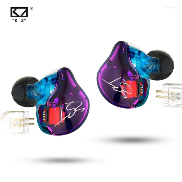 Cavo staccabile per auricolari con doppio driver con armatura viola Monitor audio in-ear Isolamento acustico Auricolari sportivi per musica HiFi