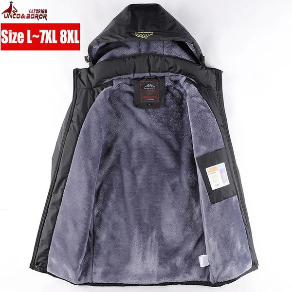 Plus size 7xl 8xl inverno parka casacos homens à prova de vento grosso quente jaquetas impermeáveis masculino militar com capuz casaco de neve roupas masculinas 240124