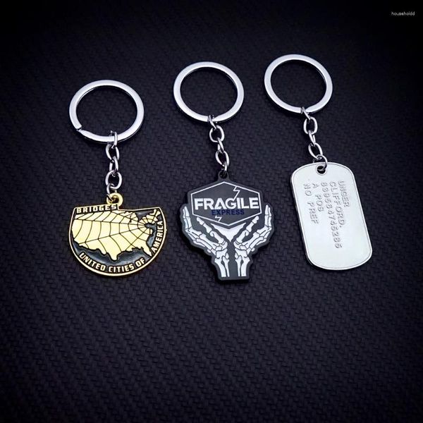 Chaveiros Death Stranding Keychain Dog Tag Chaveiro Chaveiro Moda para Homens Mulheres Acessórios de Jogo Anel de Carro