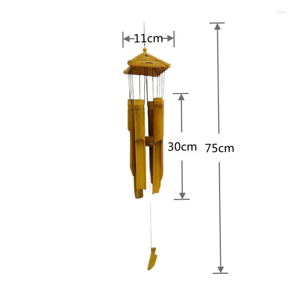 Dekoratif figürin akor rüzgar çanları bambu el kranklı vintage çan dekorasyon balkon kolye