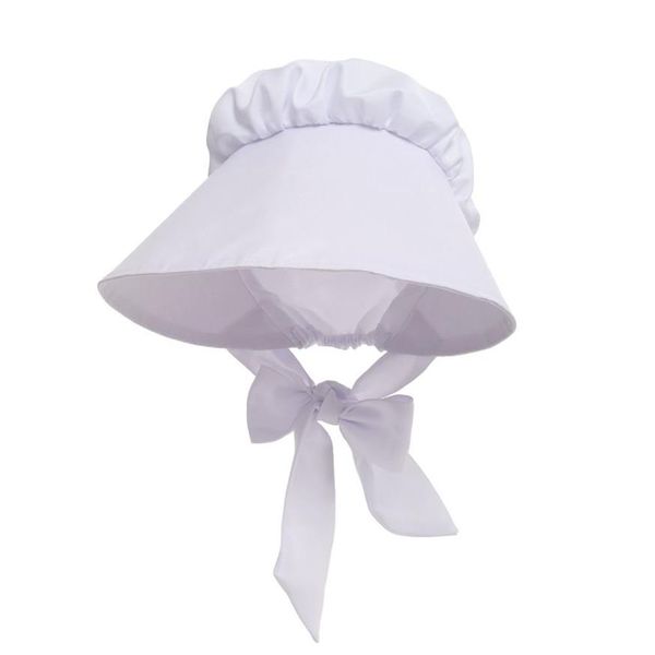 Kadınlar Yetişkin Pamuk Bonnet Şapka Kostümleri Victoria Güneş Öncü Sömürge Hacı Prairie Büyük Boy Beyaz Siyah Vintage Hizmetçi Cosplay H225T