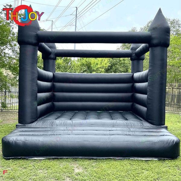 Jumper de casamento preto inflável comercial de 13 pés PVC Playhouse Bouncy Castle Moon Party House Bridal Bounce Jumping Bouncers para crianças e adultos